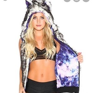 Stardust galaxy husky faux fur vest
